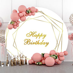 Gold Linien Glücklich Geburtstag Runden Einfach Party Hintergrund