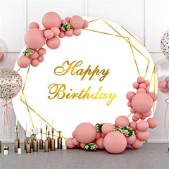 Gold Linien Runden Weiß Hintergrund Für Glücklich Geburtstag