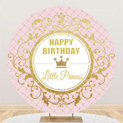 Gold Wurf Prinzessin Glücklich Geburtstag Runden Hintergrund