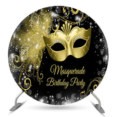 Gold Maske Maskerade Geburtstag Party Runden Hintergrund