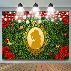 Gold Spiegel Rot Rose Glücklich Geburtstag Hintergrund Für Mädchen