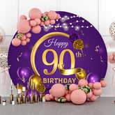 Gold Lila Rose Ballon Runden 90 Geburtstag Hintergrund