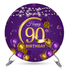 Gold Lila Rose Ballon Runden 90 Geburtstag Hintergrund
