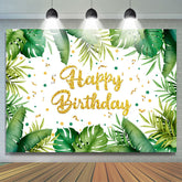 Gold Schleife Blätter Glücklich Geburtstag Backdorp Für Party