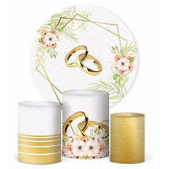 Gold Ringe Elegant Blumen Hochzeit Runden Hintergrund Bausatz