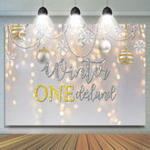 Gold Silber Winter Eins Derland Flitter Geburtstag Hintergrund