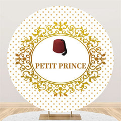 Gold Stelle Und Petit Prinz Runden Baby Dusche Hintergrund