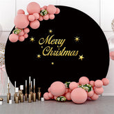 Gold Stern Fröhlich Weihnachten Runden Schwarz Party Hintergrund