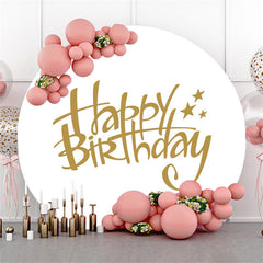 Gold Stern Runden Glücklich Geburtstag Weiß Hintergrund Für Party