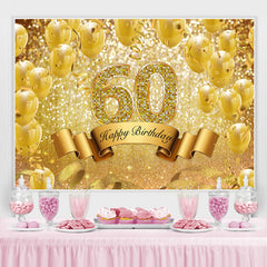 Vergoldet Funkeln Luftballons 60 Glücklich Geburtstag Hintergrund