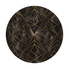 Golden Und Schwarz Geometrisch Muster Kreis Hintergrund