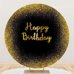 Golden Und Schwarz Funkeln Runden Glücklich Geburtstag Hintergrund