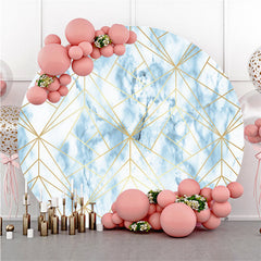 Golden Und Blau Geometrisch Muster Runden Hintergrund