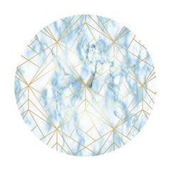 Golden Und Blau Geometrisch Muster Runden Hintergrund