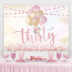 Golden Und Rosa Ballon Hintergrund für Dreißig Geburtstag