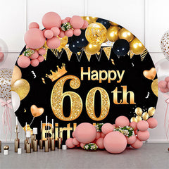 Golden Ballon Runden 60 Geburtstag Hintergrund Abdeckung