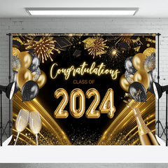 Golden Sekt Ballon Schwarz Abschluss Hintergrund