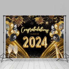 Golden Sekt Ballon Schwarz Abschluss Hintergrund