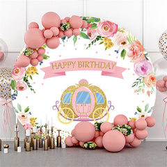 Golden Kürbis Auto Blume Geburtstag Kreis Hintergrund