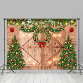 Golden Sterne Und Glänzend Licht Weihnachten Hölzern Hintergrund