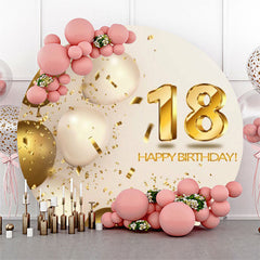 Golden Weiß Ballon 18 Geburtstag Runden Hintergrund