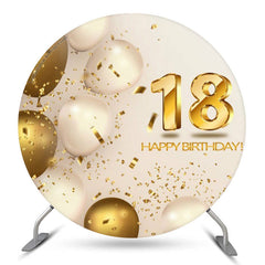 Golden Weiß Ballon 18 Geburtstag Runden Hintergrund