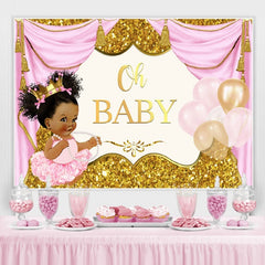 Prächtig Rosa Und Gold Luftballons babydusche Hintergrund