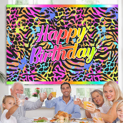 Graffiti Bunt Leopard Glücklich Geburtstag Hintergrund