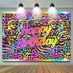 Graffiti Bunt Leopard Glücklich Geburtstag Hintergrund