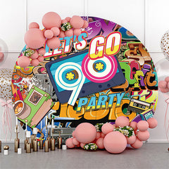 Graffiti Lasst uns Gehen 90 Geburtstag Party Runden Hintergrund