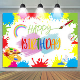 Graffiti Öl Malen Karikatur Glücklich Geburtstag Hintergrund