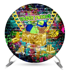 Graffiti Wand Gold Hüfte Hop Runden Babydusche Hintergrund
