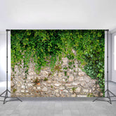 Grün Und Ziegel Wand Einfach Frühling Hintergrund Für Party