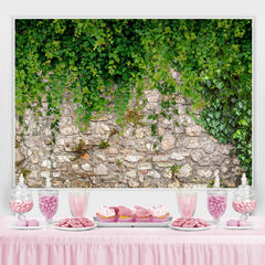 Grün Und Ziegel Wand Einfach Frühling Hintergrund Für Party