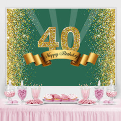 Grün Und Golden Bokeh Glücklich 40 Geburtstag Hintergrund