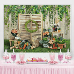 Grün Garten Mit Schön Kaninchen Glücklich Ostern Hintergrund