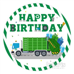 Grün Geschenk LKW Kreis Glücklich Geburtstag Hintergrund
