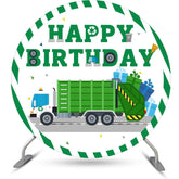 Grün Geschenk LKW Kreis Glücklich Geburtstag Hintergrund