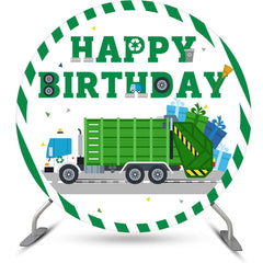 Grün Geschenk LKW Kreis Glücklich Geburtstag Hintergrund