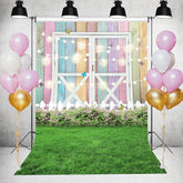 Grün Glas Weiss Zaun Beleuchtung Holz Tür Hintergrund