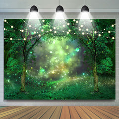 Grün Funkeln Licht Wald Frühling Szene Hintergrund