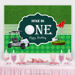 Grün Golf Kurs Loch In Eins Glücklich Geburtstag Hintergrund