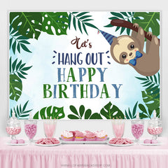 Grün Blatt Und Affe Lasst uns Aufhängen Aus Geburtstag Hintergrund