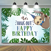 Grün Blatt Und Affe Lasst uns Aufhängen Aus Geburtstag Hintergrund