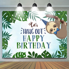 Grün Blatt Und Affe Lasst uns Aufhängen Aus Geburtstag Hintergrund
