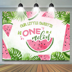 Grün Blatt Unser Wenig Süss Eins Melone Geburtstag Hintergrund
