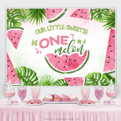 Grün Blatt Unser Wenig Süss Eins Melone Geburtstag Hintergrund