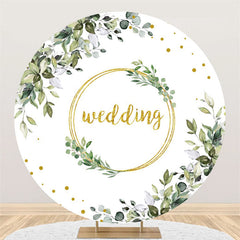 Grün Blätter Und Gold Kreis Elegant Hochzeit Hintergrund