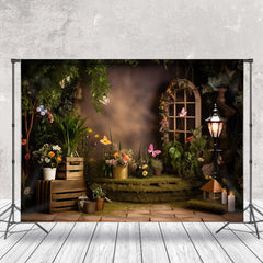 Grün Blätter Blumen Schmetterling Foto Frühling Hintergrund