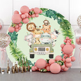 Grün Blätter Safari An Der LKW Kreis Kind Hintergrund